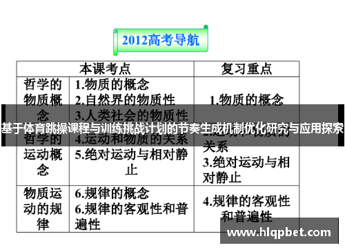 基于体育跳操课程与训练挑战计划的节奏生成机制优化研究与应用探索